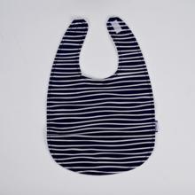 Coated fabric bib striped  ivory navy