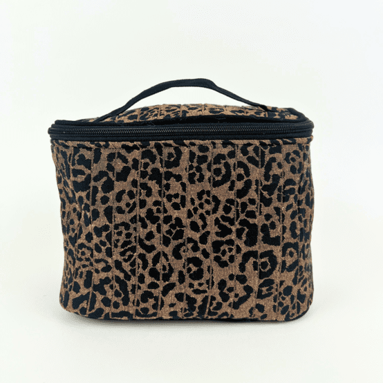 Large vanity mocha quilted leopard