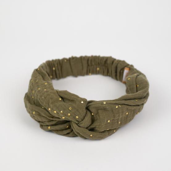 crossed headband gaze pois or kaki