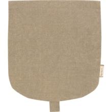 Flap of small shoulder bag golden linen