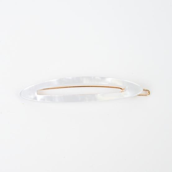 Side Oval Hair Clip pearly white