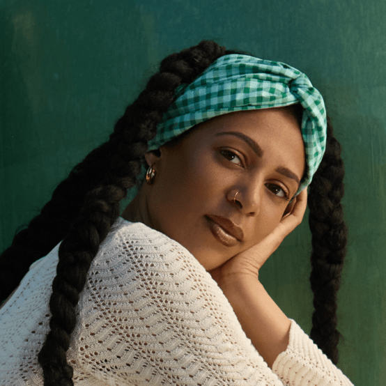 crossed headband green mint gingham