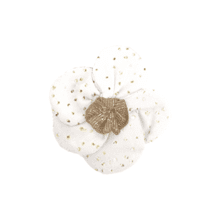 Mini Flower petal hair slide white sequined