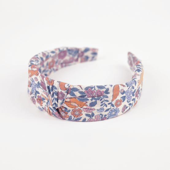 Large Crossed Headband comptine enchantée rose