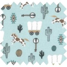 Jersey fabric bleu western