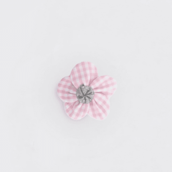 Mini Flower petal hair slide pink gingham