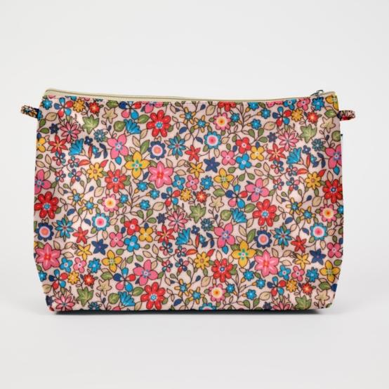 Cosmetic bag with flap mille et une fleurs