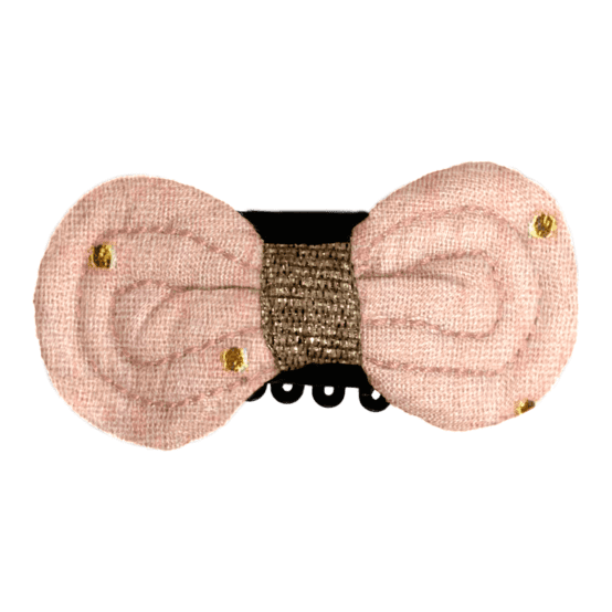 Noeud Anti-Glisse hair slide gaze pois or rose