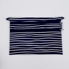 Aloïs flat pouch striped  ivory navy