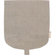 Flap of small shoulder bag silver linen