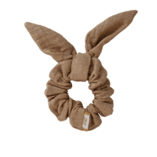Bunny ear Scrunchie gaze pailletée camel