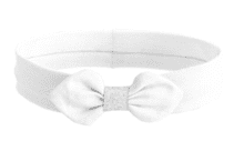 Jersey knit baby headband white