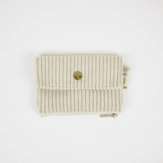 Mini coin purse pouch white large corduroy