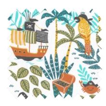 Cotton fabric ex2322 green pirates