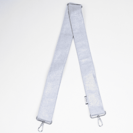 Wide shoulder strap iridescent denim