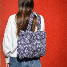 Foldable tote bag bleudana