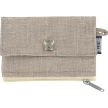 zipper pouch card purse silver linen