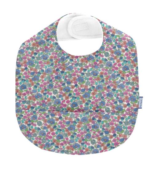 Coated fabric bib pastel fleuri