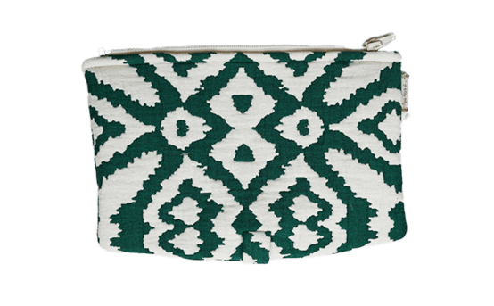 Flap of shoulder bag jacquard vert