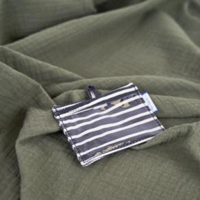 Badge Holder striped  ivory navy