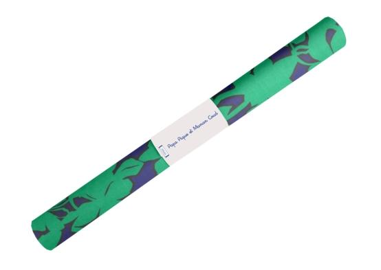 35cm coated fabric coupon ex2650 Green-blue silhouettes