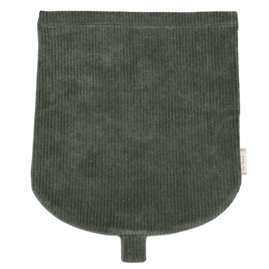 Flap of small shoulder bag khaki corduroy