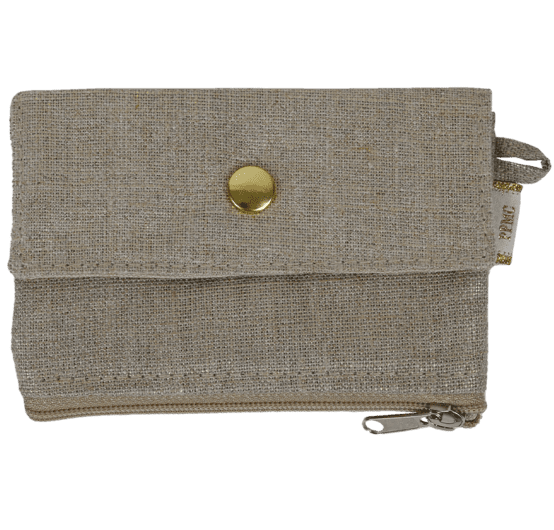 zipper pouch card purse golden linen