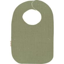 Bib - Baby size almond green with golden dots gauze