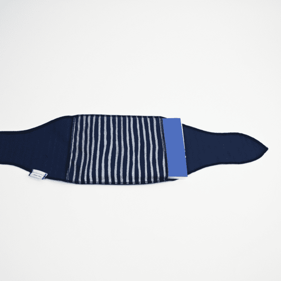 Fupochiki S (14 x 17 cm) striped silver dark blue