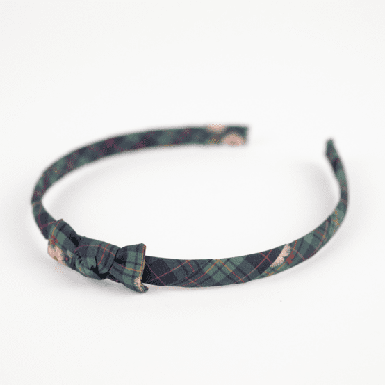 Thin headband tartan fleuri