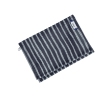Compact wallet striped silver dark blue