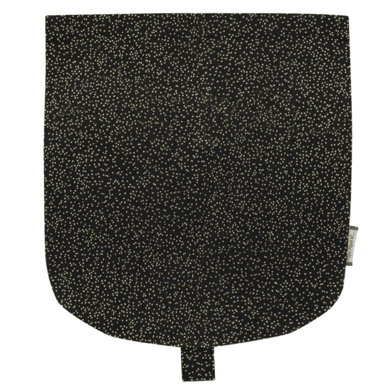 Flap of small shoulder bag glitter black