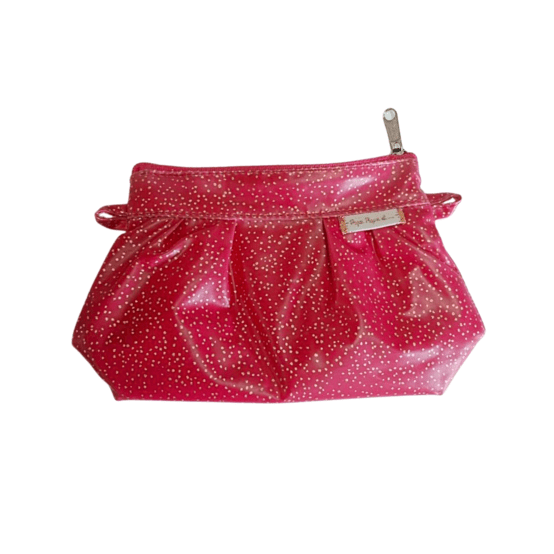 Mini Pleated clutch bag fuchsia pailleté