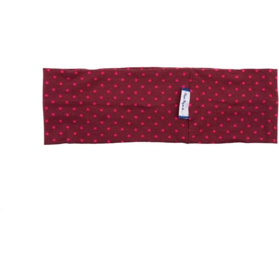 Stretch jersey headband  pois bleu canard