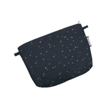 Tiny coton clutch bag gaze pois or marine