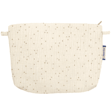 Coton clutch bag gaze pois or écru