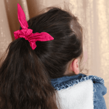 Bunny ear Scrunchie fuschia