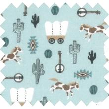 Cotton fabric bleu western