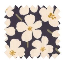 Cotton fabric ex2425 ivory and navy primroses