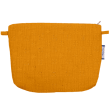 Coton clutch bag gaze dentelle ocre