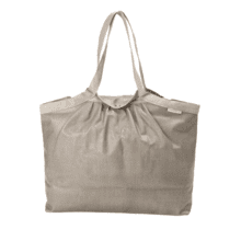 Pleated tote bag - Medium size silver linen