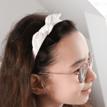 bow headband white sequined