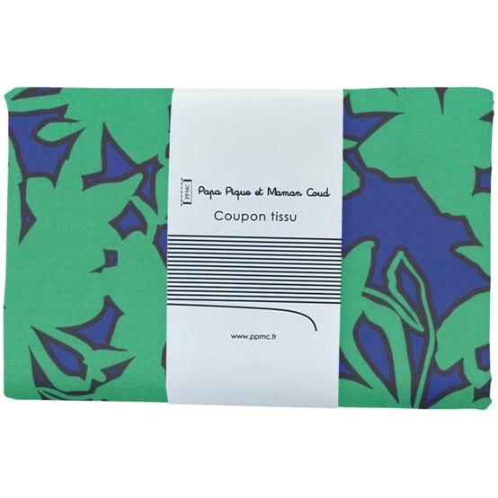 1 m fabric coupon EX2650 Green-blue silhouettes