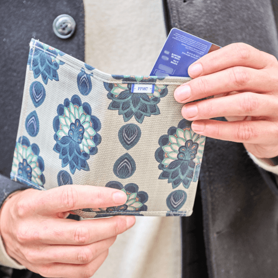 Compact wallet lotus vert