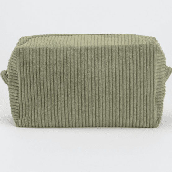Rectangular toiletry bag khaki large corduroy