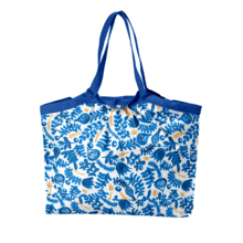 Pleated tote bag - Medium size passion bleue