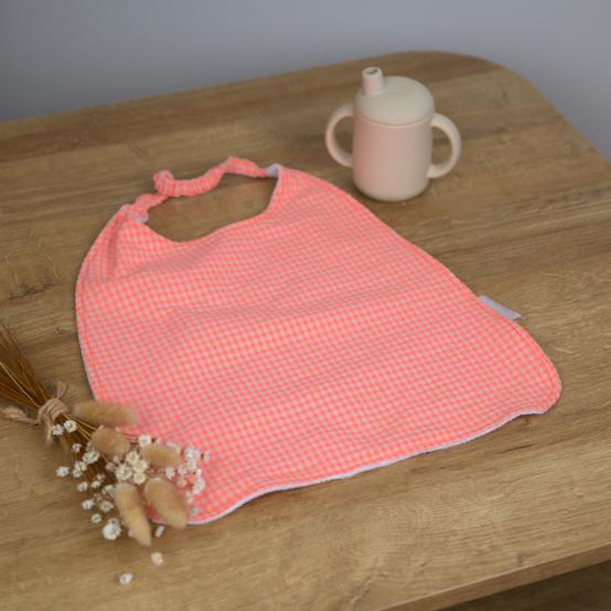 Elastic napkin child neon orange gingham