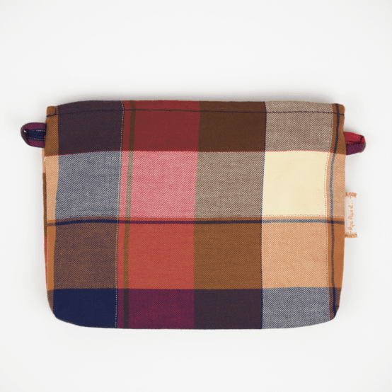 Tiny coton clutch bag ruby lurex tartan