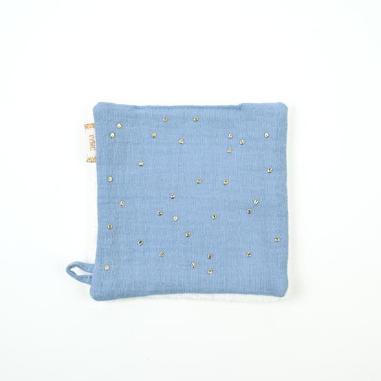 Makeup Remover cotton gaze pois or bleu baltique