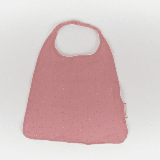 Elastic napkin child gaze pois or rose thé